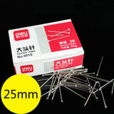 Deli 0016 Standard Pin 2# 50pcs Nickel-plated Rust-proof Tack Nail Straight Fixed Cloth Pin Manual Positioning Home Office Pin