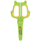 Deli 1 PC Scissors With Cap Random Color Cartoon Animals Kawaii For Kids DIY 6061
