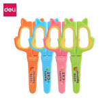 Deli 1 PC Scissors With Cap Random Color Cartoon Animals Kawaii For Kids DIY 6061