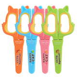 Deli 1 PC Scissors With Cap Random Color Cartoon Animals Kawaii For Kids DIY 6061