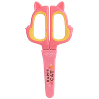 Deli 1 PC Scissors With Cap Random Color Cartoon Animals Kawaii For Kids DIY 6061