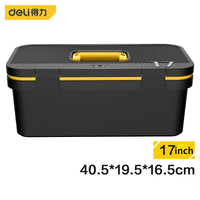 Deli 1 Pcs 14/17 Inch Household Tool Box PP Material Pressure Resistance Multifunction Electrician's Portable Tool Storage Boxes