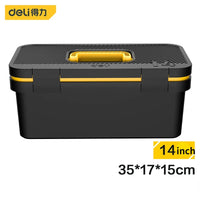 Deli 1 Pcs 14/17 Inch Household Tool Box PP Material Pressure Resistance Multifunction Electrician's Portable Tool Storage Boxes
