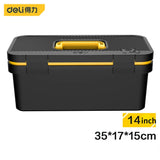 Deli 1 Pcs 14/17 Inch Household Tool Box PP Material Pressure Resistance Multifunction Electrician's Portable Tool Storage Boxes