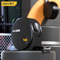 Deli 1 Pcs 3/5 M Black Carcon Steel Digital Tape Measure Multipurpose Household Hand Tool Woodworking Portable Measuring Tools