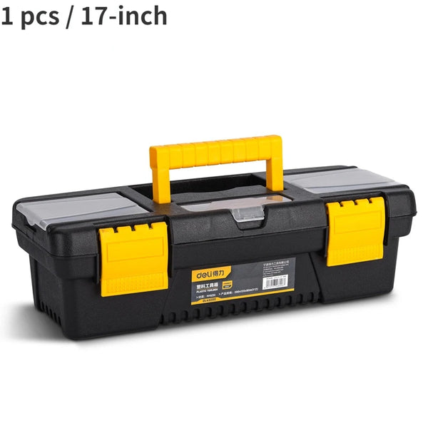 Deli 17-Inch Reinforced Toolbox Plastic Tool Box Tool Storage Box Daily  Storage Parts Storage Tool Organizer Two-Tier Structure - AliExpress
