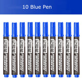 Deli 10/Lot Permenent Markers Pen 1.5MM Fine Point Waterproof CD  Whiteboard Pen 3 Color Crude Nib маркеры for Office Stationery