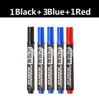Deli 10/Lot Permenent Markers Pen 1.5MM Fine Point Waterproof CD  Whiteboard Pen 3 Color Crude Nib маркеры for Office Stationery