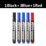 Deli 10/Lot Permenent Markers Pen 1.5MM Fine Point Waterproof CD  Whiteboard Pen 3 Color Crude Nib маркеры for Office Stationery