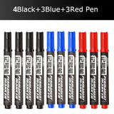 Deli 10/Lot Permenent Markers Pen 1.5MM Fine Point Waterproof CD  Whiteboard Pen 3 Color Crude Nib маркеры for Office Stationery