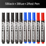Deli 10/Lot Permenent Markers Pen 1.5MM Fine Point Waterproof CD  Whiteboard Pen 3 Color Crude Nib маркеры for Office Stationery