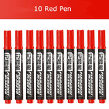 Deli 10/Lot Permenent Markers Pen 1.5MM Fine Point Waterproof CD  Whiteboard Pen 3 Color Crude Nib маркеры for Office Stationery