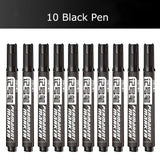 Deli 10/Lot Permenent Markers Pen 1.5MM Fine Point Waterproof CD  Whiteboard Pen 3 Color Crude Nib маркеры for Office Stationery