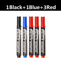 Deli 10/Lot Permenent Markers Pen 1.5MM Fine Point Waterproof CD  Whiteboard Pen 3 Color Crude Nib маркеры for Office Stationery