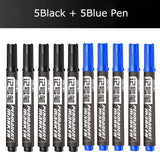 Deli 10/Lot Permenent Markers Pen 1.5MM Fine Point Waterproof CD  Whiteboard Pen 3 Color Crude Nib маркеры for Office Stationery