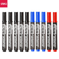 Deli 10/Lot Permenent Markers Pen 1.5MM Fine Point Waterproof CD  Whiteboard Pen 3 Color Crude Nib маркеры for Office Stationery