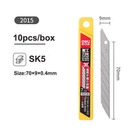 Deli 10pcs/box Knife Blade 18mm Width SK5 Metal Blades for Home School Suplies Art Craft Paper Box Cutting Utility Knife Tool