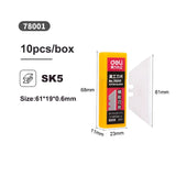 Deli 10pcs/box Knife Blade 18mm Width SK5 Metal Blades for Home School Suplies Art Craft Paper Box Cutting Utility Knife Tool