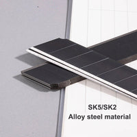 Deli 10pcs/box Knife Blade 18mm Width SK5 Metal Blades for Home School Suplies Art Craft Paper Box Cutting Utility Knife Tool