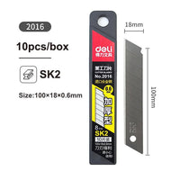 Deli 10pcs/box Knife Blade 18mm Width SK5 Metal Blades for Home School Suplies Art Craft Paper Box Cutting Utility Knife Tool