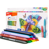 Deli 12/18/24 Colors Plastic Crayon Washable Non-toxic Coloring Pencil Erasable Wax Crayons Easy Clean Painting for Kids Gift