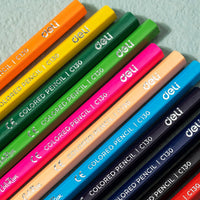 Deli 12 Colors Quality Colored Pencil Durable Refill Students Painting Tool Drawing Stationery Colored Pencils For Art Supplies