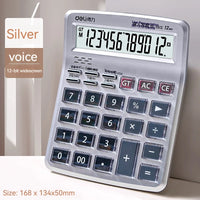 Deli 1512 Medium Desktop Office Voice Calculator Large Screen Financial Computer Accounting Student Cashier Calculation Aids