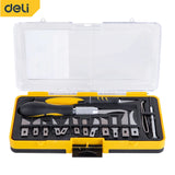 Deli 16Pcs SK5 Steel Portable Knife Set Kits Blade Knife Handle Repair Tool Set DIY Wood Carving Woodworking Cutting Hand Tools