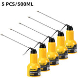 Deli 180ML 250ML 350ML 500ML Long Nozzle Oiler Greasing Oil Can Gear Lubrication High Pressure Pump Grease Guns Car Repair Tool