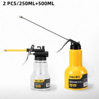 Deli 180ML 250ML 350ML 500ML Long Nozzle Oiler Greasing Oil Can Gear Lubrication High Pressure Pump Grease Guns Car Repair Tool