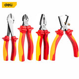 Deli 1Pcs Set 1000V VDE Insulation Diagonal Pliers Multifunctional Pliers Long Nose Pliers Wire Cutters Electrician Hand Tools
