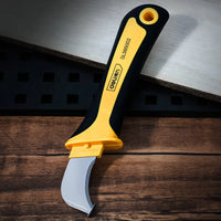 Deli 1Pcs Stainless Steel Hook Knife PVC Plastic Sheet Cutting Knife Electrician Cable Wire Stripping Knife Portable Hand Tools