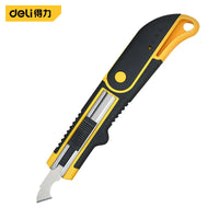 Deli 1Pcs Stainless Steel Hook Knife PVC Plastic Sheet Cutting Knife Electrician Cable Wire Stripping Knife Portable Hand Tools