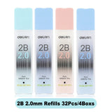 Deli 2.0mm Mechanical Pencil Set HB 2B Pencils Lead Refills for Kids Drawing Handwriting Posture Correction Automatic Pencil