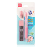Deli 2.0mm Mechanical Pencil Set HB 2B Pencils Lead Refills for Kids Drawing Handwriting Posture Correction Automatic Pencil