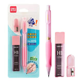 Deli 2.0mm Mechanical Pencil Set HB 2B Pencils Lead Refills for Kids Drawing Handwriting Posture Correction Automatic Pencil
