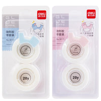 Deli 2 PCS/Set Invisible Tape With 1 Cutter Random Color 30118 30112