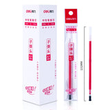 Deli 20Pcs/lot Gel Pen Refill 0.7mm Ink Black Red Colors Refills Writing Signature School Stationery Supplies Pen Core Gift