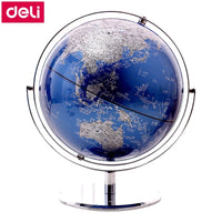 Deli 2162# 25cm (10") Teaching Globe Stainless steel support & base English & Chinese color printing relief surface