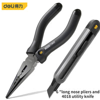 Deli 2Pcs 3m Black Digital Steel Measure Tape Sets High-carbon Steel Material Pliers/hammer/wrench/knife Household Hand Tools
