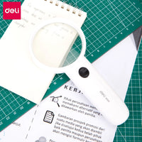 Deli 3.5X Portable Handheld Magnifying Glass White Color Seniors Magnifying Lens for Kids Reading Science Nature Exploration