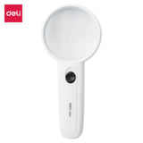 Deli 3.5X Portable Handheld Magnifying Glass White Color Seniors Magnifying Lens for Kids Reading Science Nature Exploration