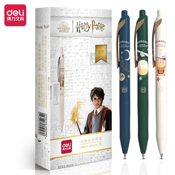 Deli 0.5mm 3pcs Harry Potter Gel Pen Quick-Drying Black Ink High Quali –  AOOKMIYA
