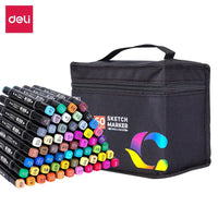 Deli 30/40/60/80 Colors Professional Sketch Marker Pen Double Head Design Painting Pen Drawing Tools For Students Art Supplies