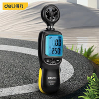 Deli 333203 Anemograph Handheld High-Precision Digital Display Measuring Anemograph Anemometer Wind Air Volume Detector Tool