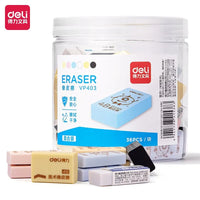 Deli 36 Mixed Pack Large Capacity Cute Pencil Eraser Student Soft Compact Rubber for Kids School Office Correction Rubber