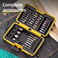 Deli 39 In 1 Screwdriver Set Precision Screwdriver Bits Kit Multi-functional Rainbow Batch Head Portable Ratchet Screwdriver Set