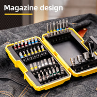 Deli 39 In 1 Screwdriver Set Precision Screwdriver Bits Kit Multi-functional Rainbow Batch Head Portable Ratchet Screwdriver Set
