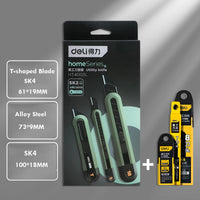 Deli 3pc/Set Pocket Knife Utility Knives нож Portable Unboxing Cutter Cuchillo 18MM/9MM SK4 Blade Office Stationery Supplies