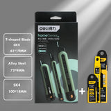 Deli 3pc/Set Pocket Knife Utility Knives нож Portable Unboxing Cutter Cuchillo 18MM/9MM SK4 Blade Office Stationery Supplies